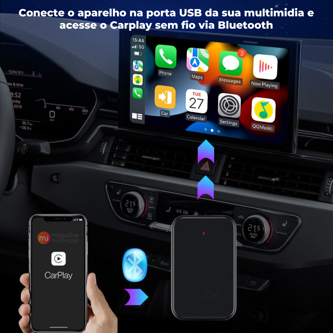 Adaptador Bluetooth Apple CarPlay - MultimidiaWireless™