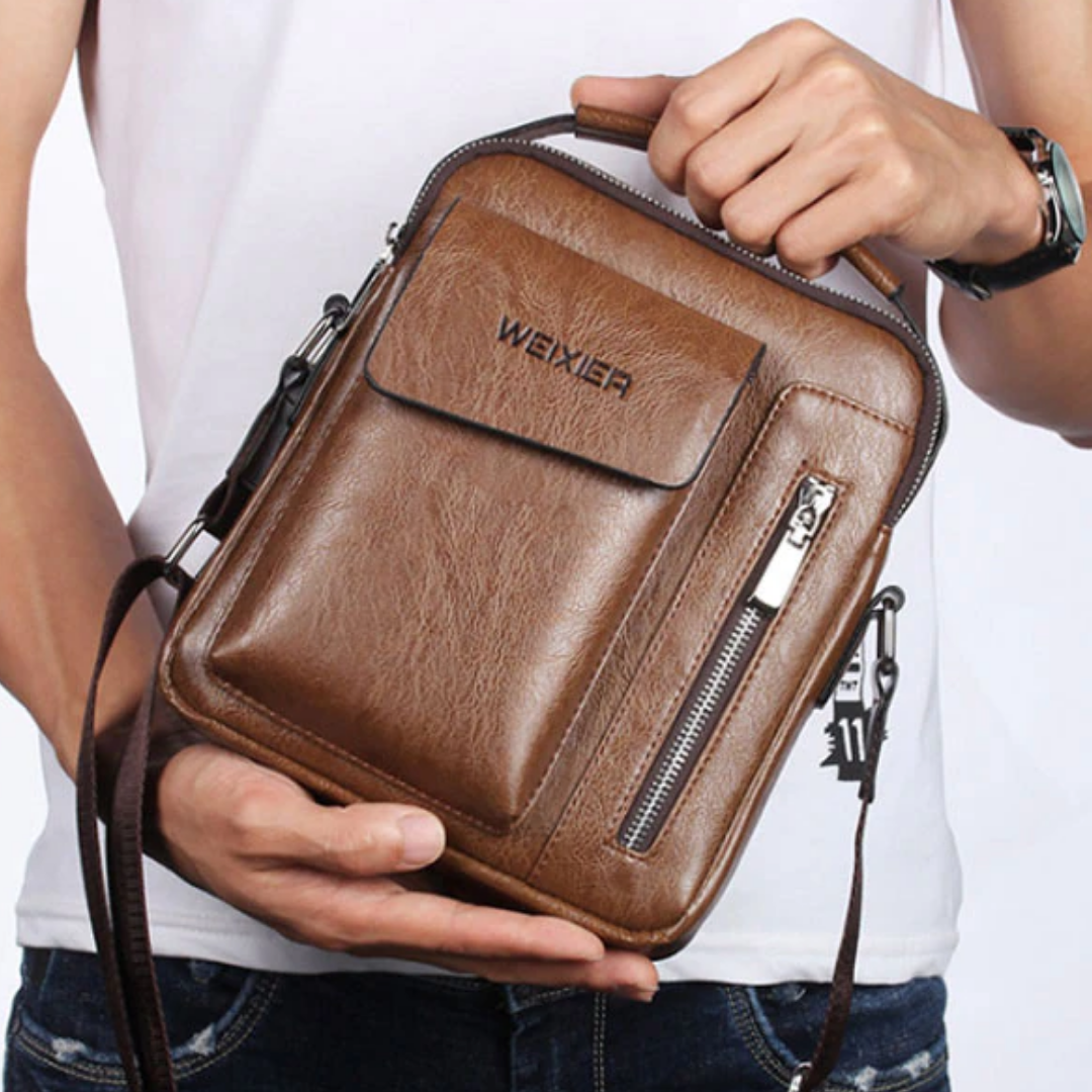 Bolsa Transversal de Couro Masculina