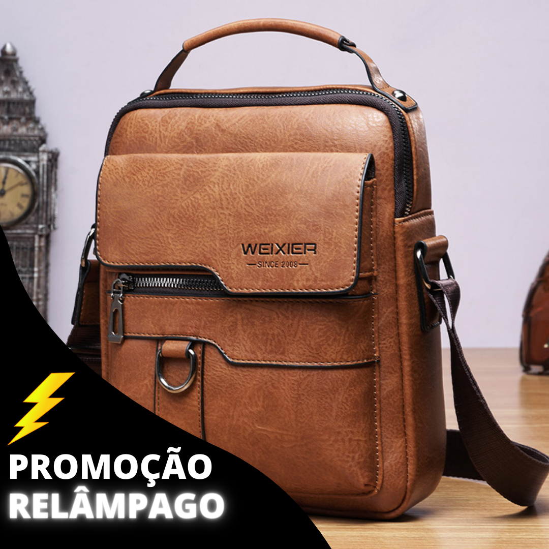 Bolsa Masculina Transversal de Couro