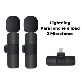 Microfone de Lapela Sem Fio para Celular - K8 Premium Mic™