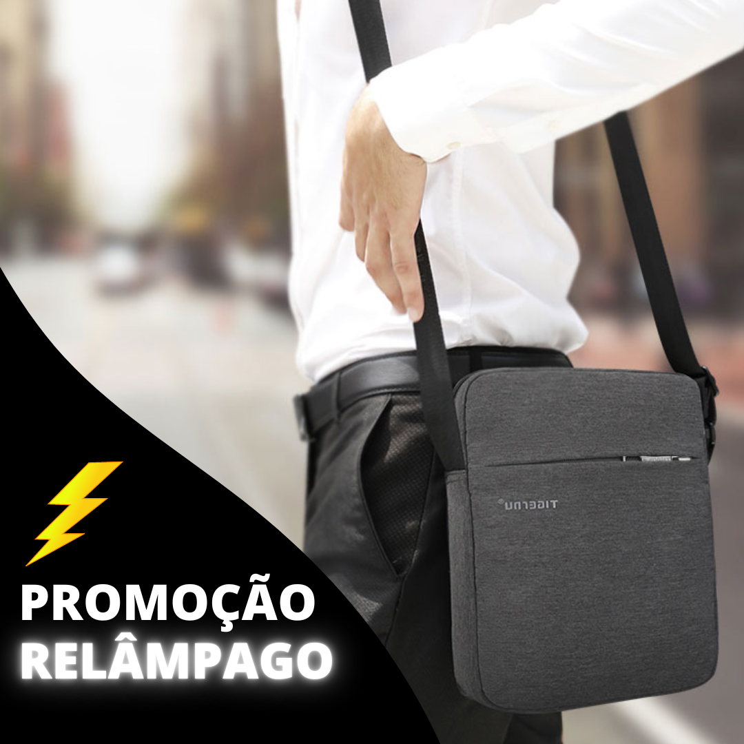 Bolsa Transversal Masculina de Tecido Impermeável